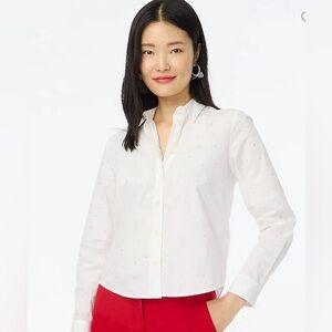 J. Crew Modern Button-Down Shirt With Rhinestones
